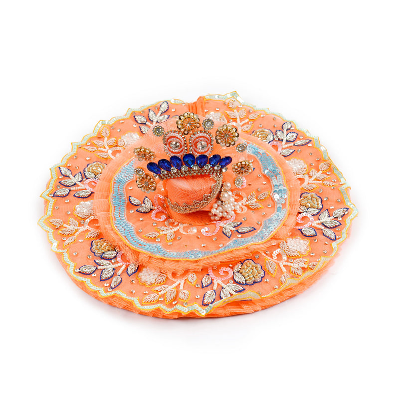 Kesariya Zardosi Shringar Laddu Gopal Poshak