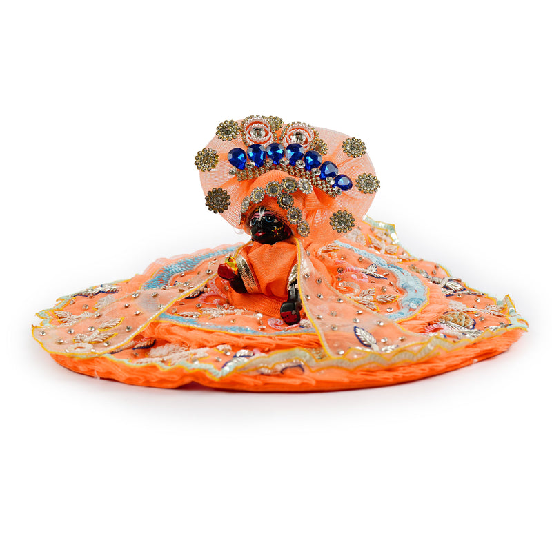 Kesariya Zardosi Shringar Laddu Gopal Poshak