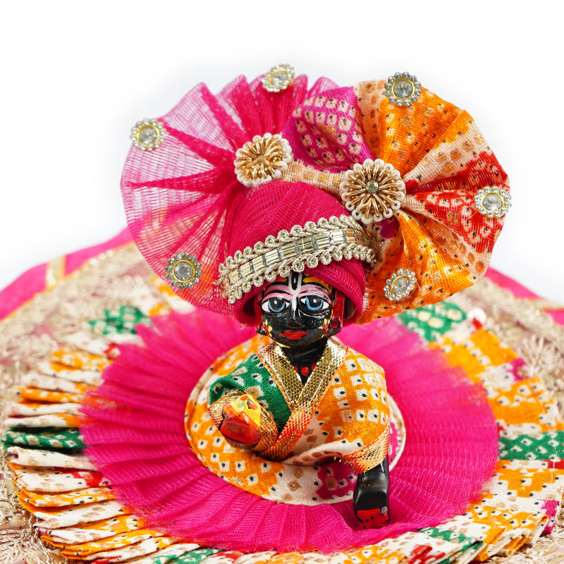 Rangvati Bandhni Shringar Laddu Gopal Poshak