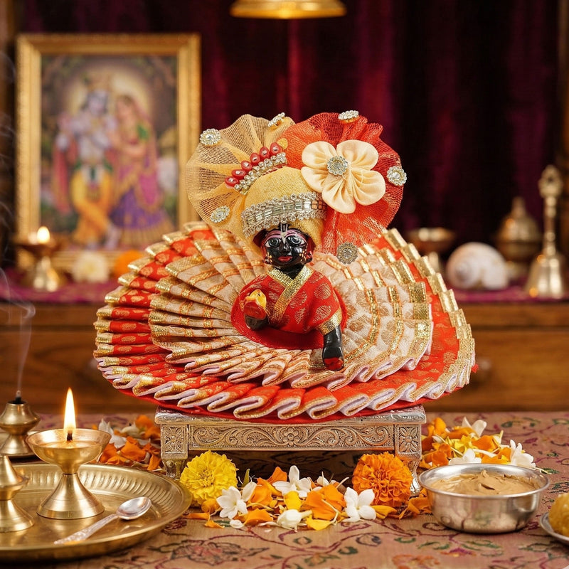 Raktima Brocade Shringar Laddu Gopal Poshak