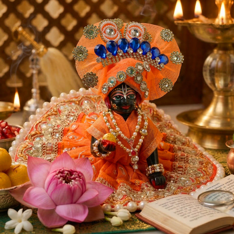 Kesariya Zardosi Shringar Laddu Gopal Poshak