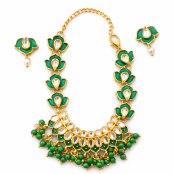 Padmavalli Meenakari Set (Necklace with Convertible Extensions)